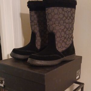 Coach Black and Brown Winter Boots